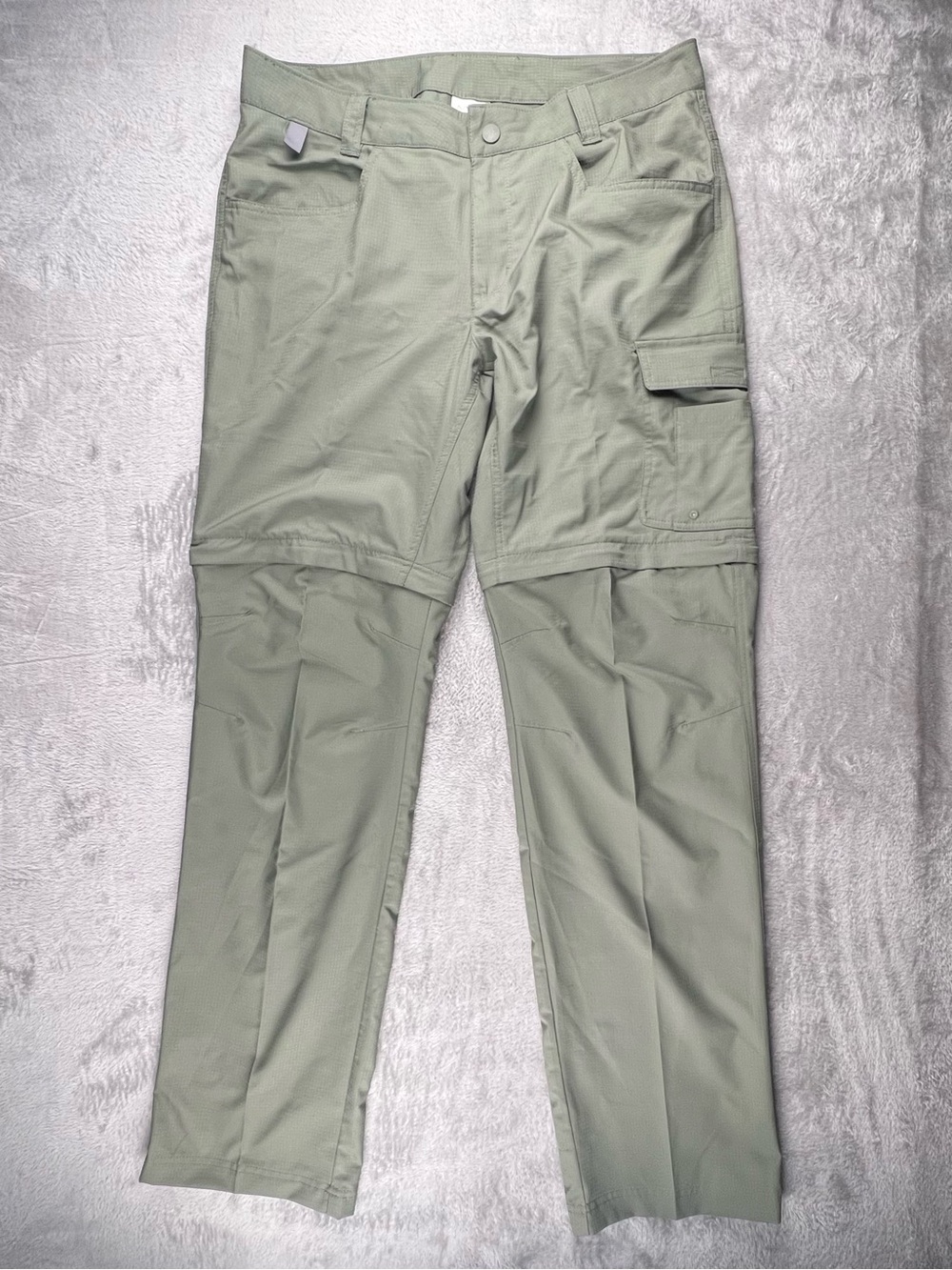Columbia PFG Convertible Cargo Pants Mens 34x34 Green Omni-Shade Ripstop Fishing